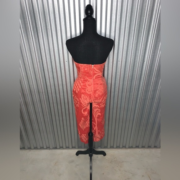 Women’s aijek salmon pinkish threaded silk linen blend tube top romper size 2 - Picture 2 of 4